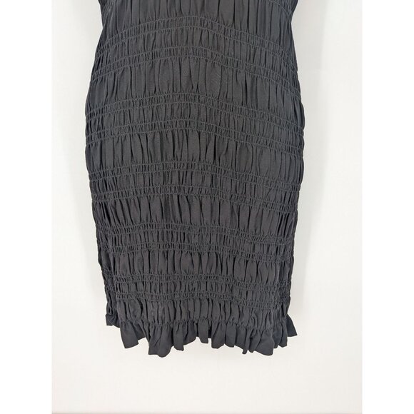 H&M Smocked bodycon Mini Dress Women Size XL Ruffle Ruched Y2K Cocktail Coquette - Picture 4 of 10